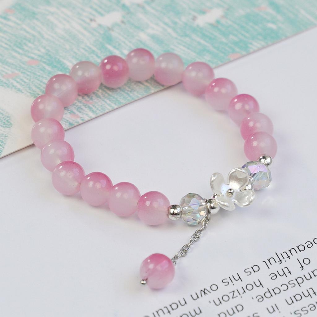 Glass Beaded Bracelet Female Sweet Lily of the Valley Bracelet Girl Jewelry Versatile Student Gift Hand Jewelry Wholesale