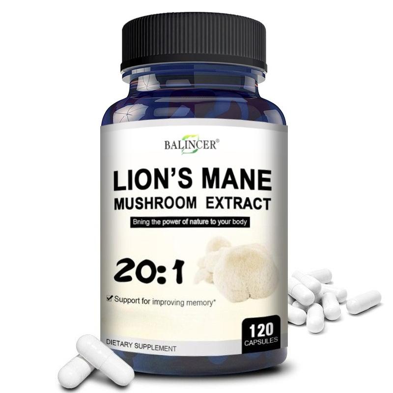 Lion s Mane Mushroom Extract 20:1 Capsules, Premium Nootropic Supplement for Memory, Focus, Clarity & Brain Wellness Support 120PCS