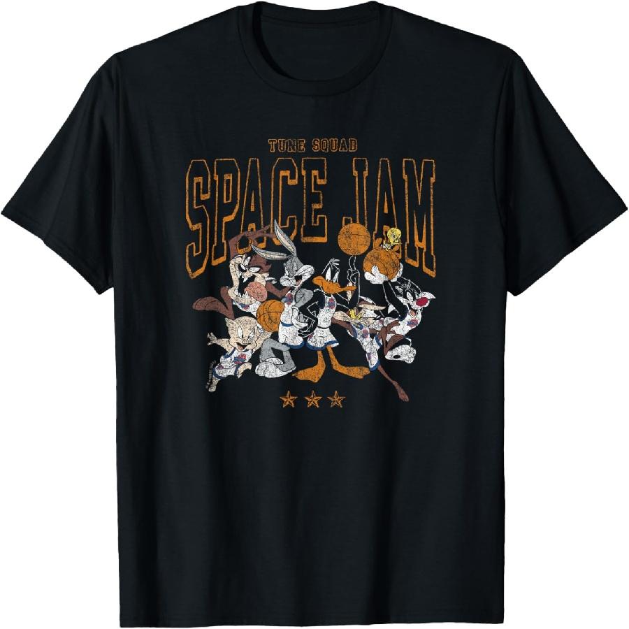 Space Jam Classic Tune Squad Distressed Poster T-Shirt S