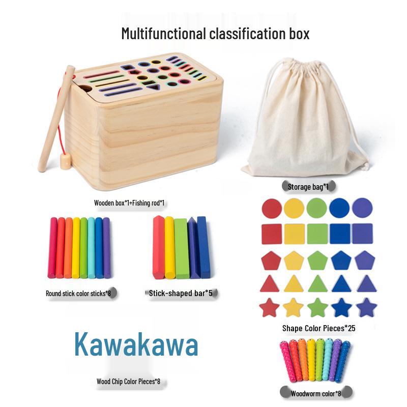 

Многофункциональный сортер форм: Развивающие деревянные цветные палочки для малышей 2-6 лет