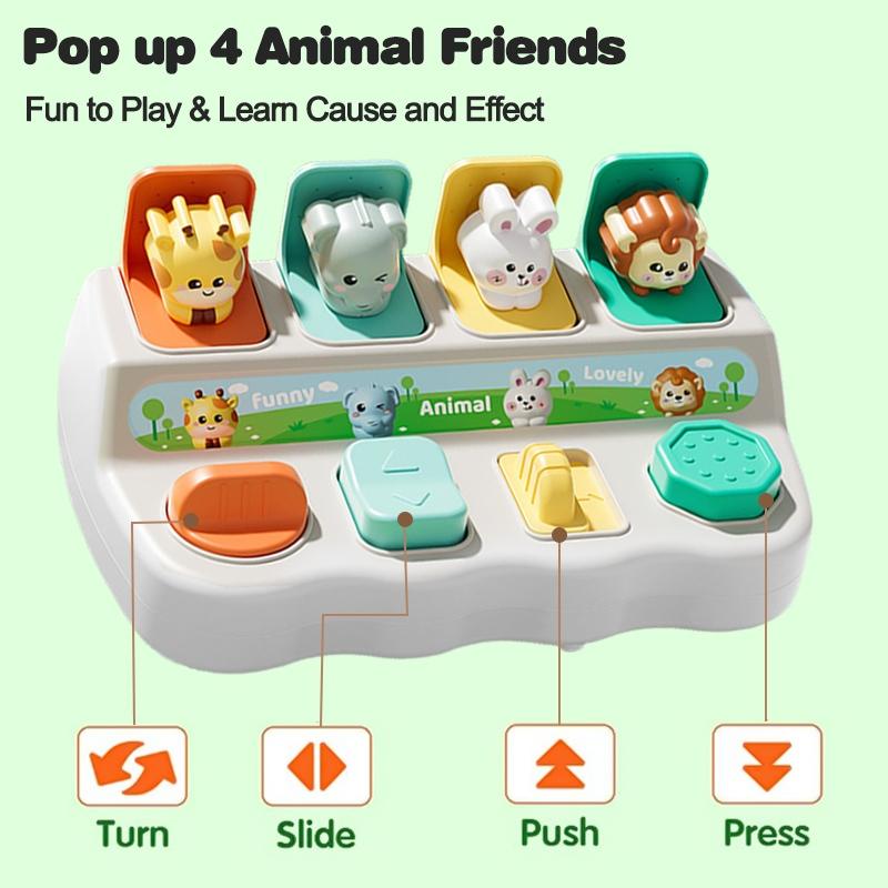 Toddler Interactive Up Animal Toys Early Childhood Education Cause And Effect Development Toys Education Finger Dexterity Toy