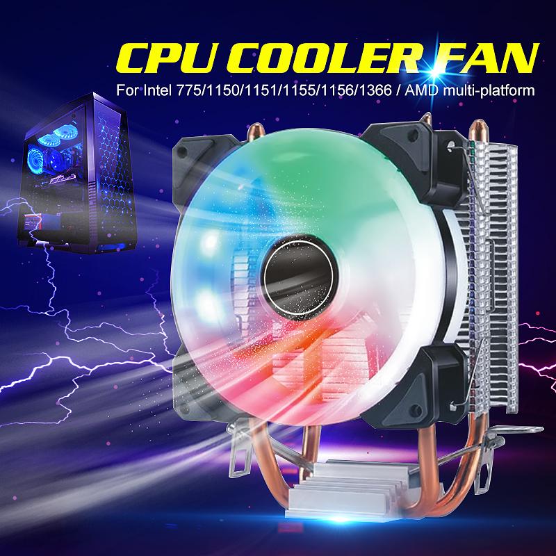LED CPU Cooler Fan with RGB Cooling Heatsink For Intel 775/1150/1151 ...