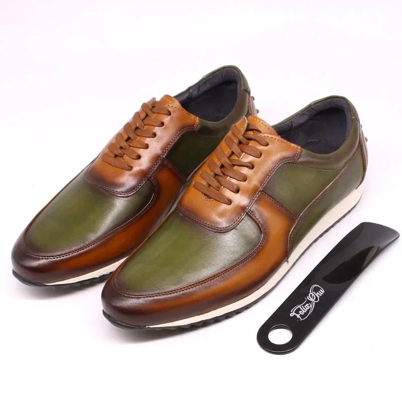 Fashion Large Sizes Men's Genuine Leather Oxford Shoes Casual Business Comfortable Breathable Fashion Sneakers Sport Flat Footwear