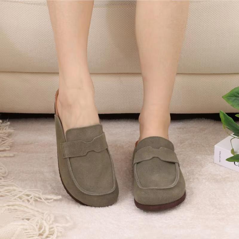 Fashion Crestar Fashion Women Cork Footbed Slippers Outdoor Comfortable Flat Slippers Cork Slipper Clogs Sandals Mules Soft Beach Slides
