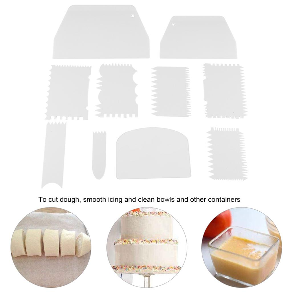 Cake Ribbon, 10 Pieces/Set Plastic Dough Cutter Food Scrapers Cake Decorating Scraper Floating Cake Decorating Tools for Baking