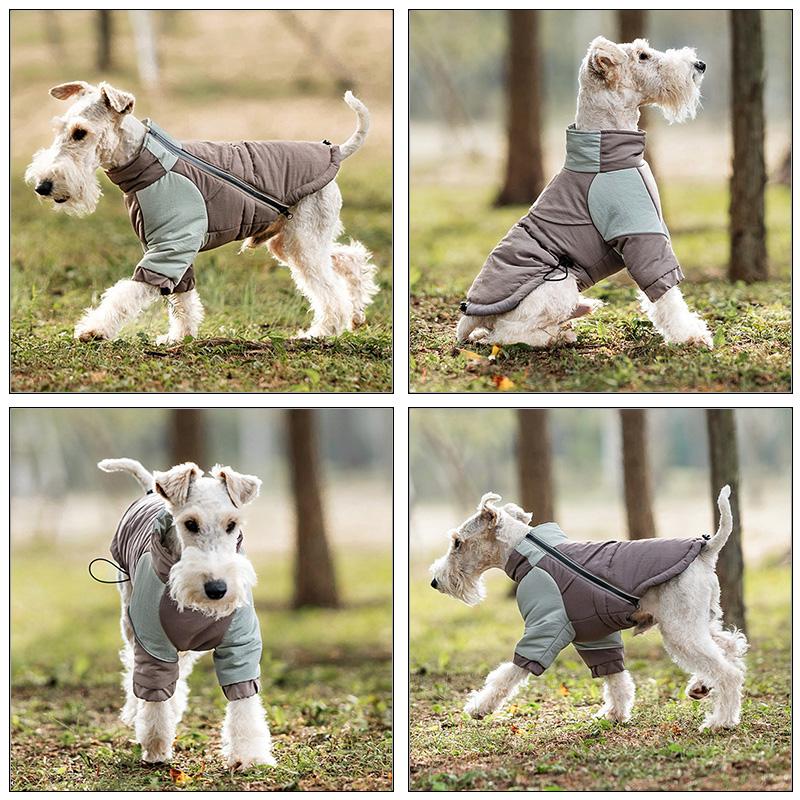 Winter Windproof Dog Coat, Warm Two-Legs Cotton Waterproof Jacket for Small Medium Large Dogs, Cozy Cold Weather Pet Apparel