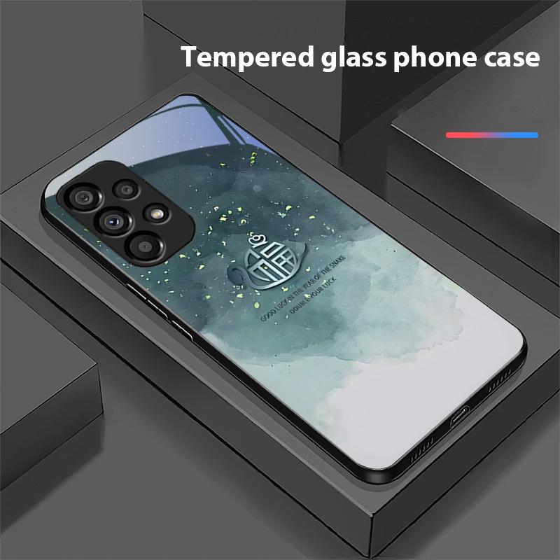 Sending Blessings For Samsung Galaxy S 8 9 10 20 Plus 21 FE 22 23 24 Ultra S7 Edge Black Tempered Glass Phone Case Hard Shell