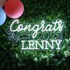 Custom Congrats Name Neon Signs for Class of 2025 Graduation, Personalized Congrats LED Neon Lights with Graduation Cap for Graduation Party Decor,