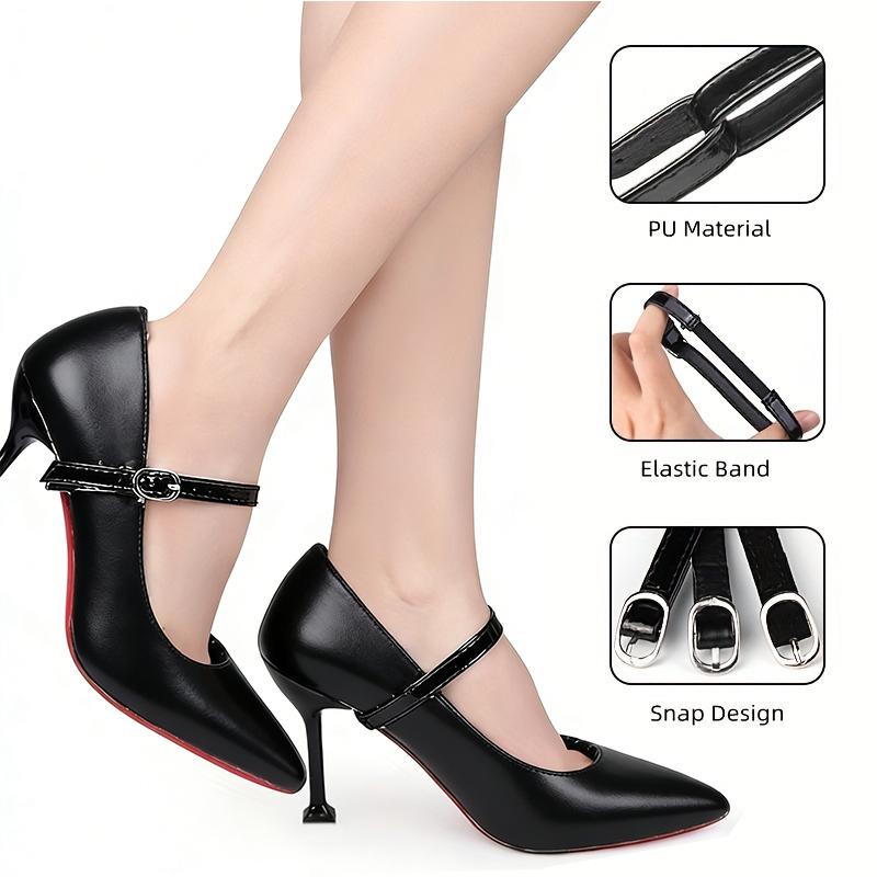 Elastic Adjustable Women High Heels Shoelaces 1Pair Solid Ankle Strap Color Antiskid Shoe Belt Tie Band Loose