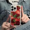 Korean Style Strawberry Clear Case for Samsung Galaxy S25Ultra Case A16 A15 A54 A55 A34 A53 A35 A32 S23 Plus S22 S21 S24FE Cover