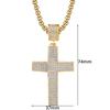 Stainless Steel Big Jesus Cross Pendant Male Gold Silver Color Iced Out Bling Christian Necklace for Men Religious Jewelry Gift