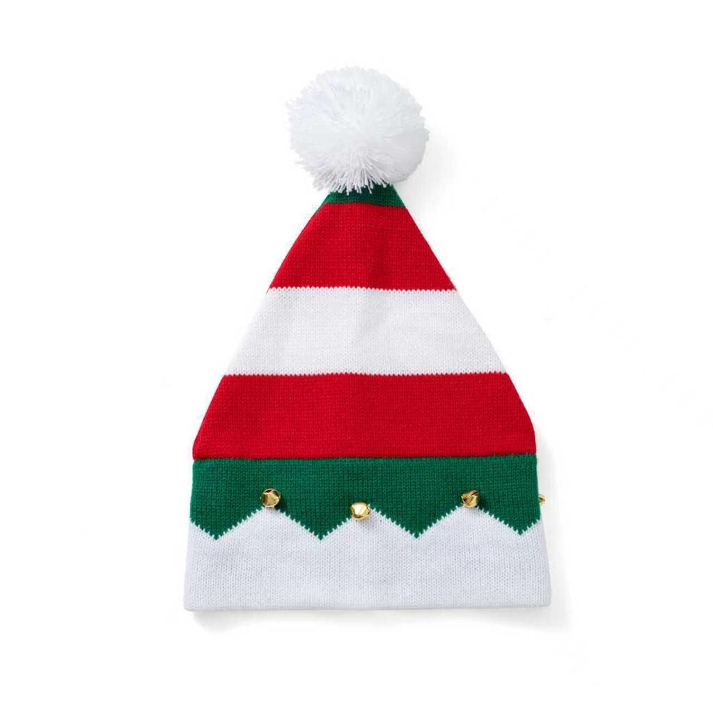 Red Knitted Christmas Parent-Child Jingle Bell Hat for Men and Women