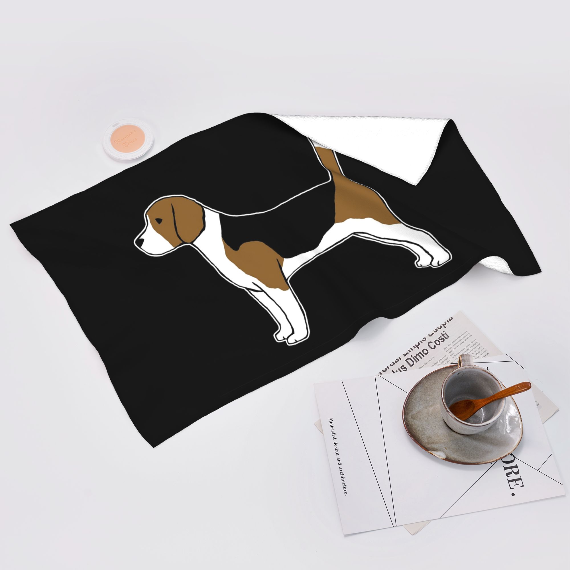 Lang Pattong White Beagle Soft Face Towel Quick Dry Pool Bath Cotton Towels Absorbent