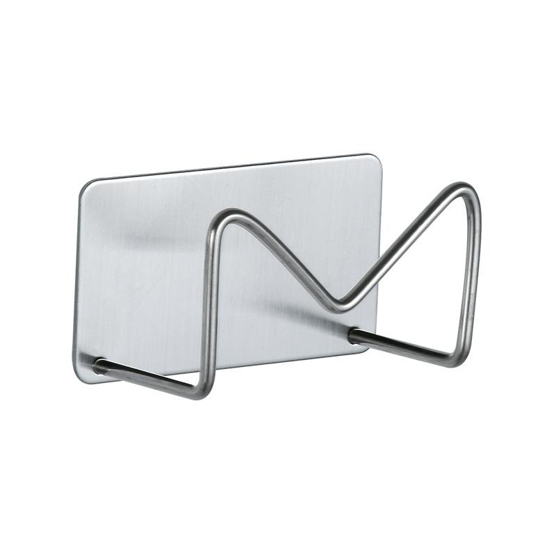 Stainless Steel Sponge Rack Kitchen Hole-free Sink Steel Wire Ball Rag Sponge Draining Rack Wall-mounted Storage Shelf