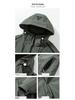 Men's Hooded Down Jacket with Stripes - Winter Casual Outerwear for Cold Protection and Mountaineering