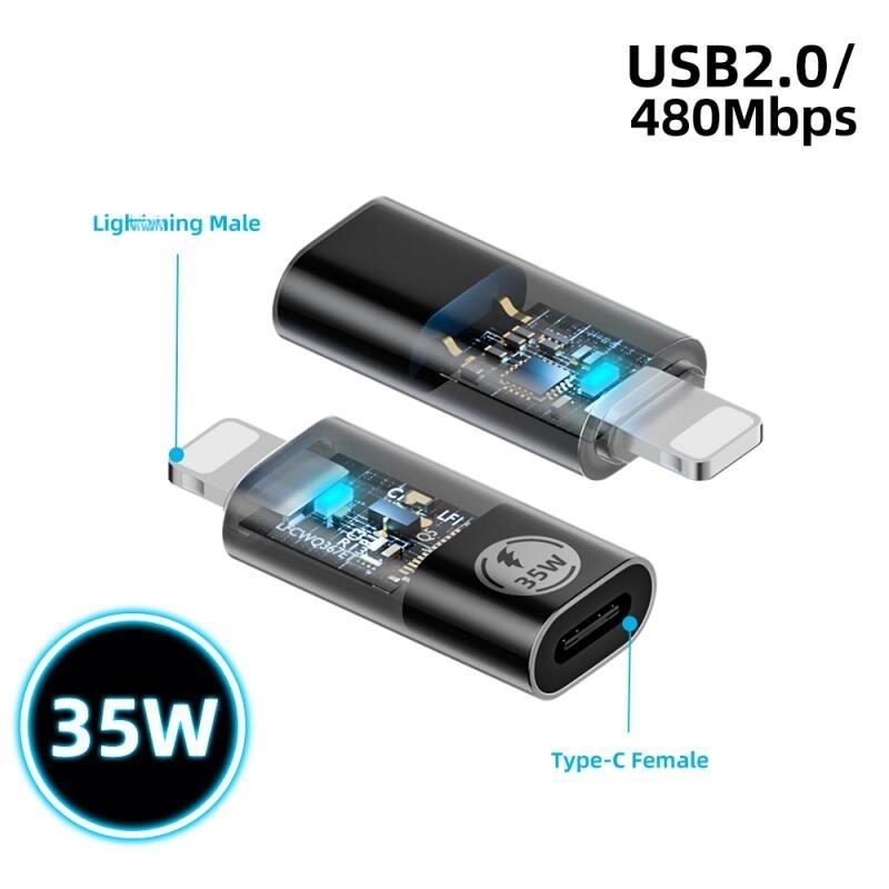 HdoorLink Transparent PD240W USB4.0 40Gbps Type C To C Adapter 8K@60Hz 5A Fast Charging Adapter for Iphone 16 15 14 Mac Pro Samsung Galaxy