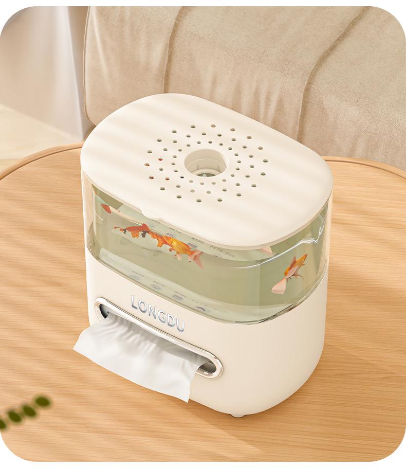 Eco-Friendly Multifunctional Tissue Box with Desktop Fish Tank for Home or Office