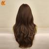 European-American Long Bangs Hair Gradual Golden Brown Long Hair Wig Head Cover