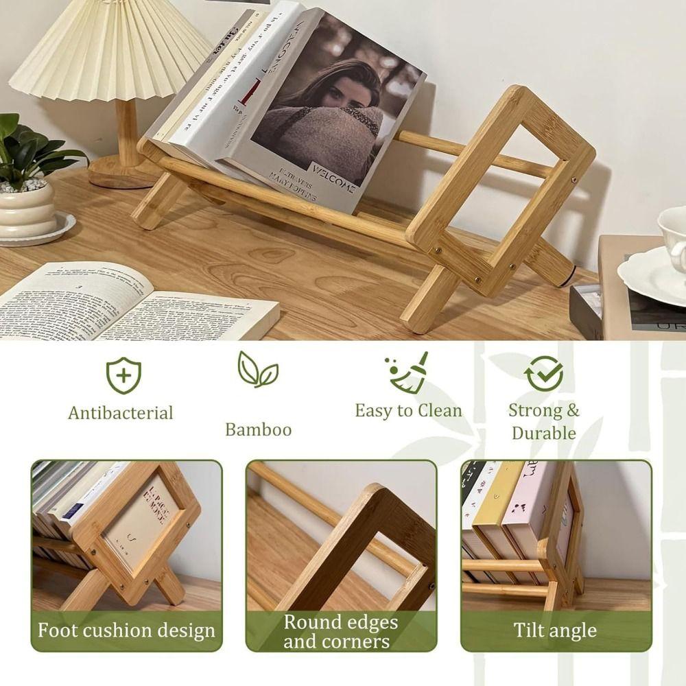 Burr Free Wood Book Display Shelf Quick Assembly Desktop Bookshelf  Picture Books