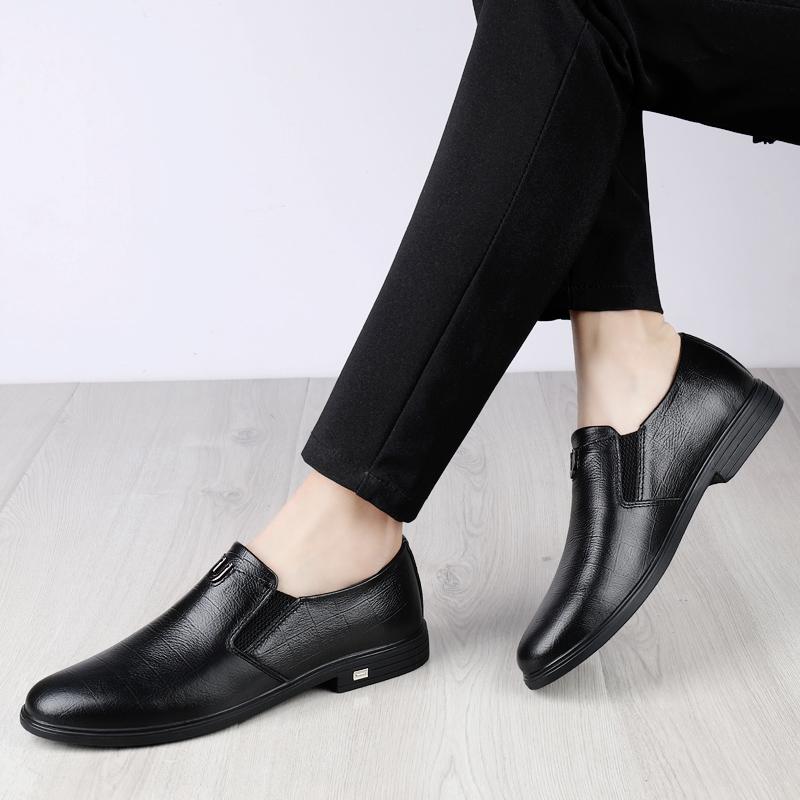 WAERTA Genuine Leather Men Formal Shoes Luxury Brand Men Loafers Dress Moccasins Breathable Slip On Driving Shoe Plus Size 36-46