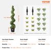 2 Pack 5' Artificial Boxwood Topiary Tree Faux Plant UV Decor In/Outdoor