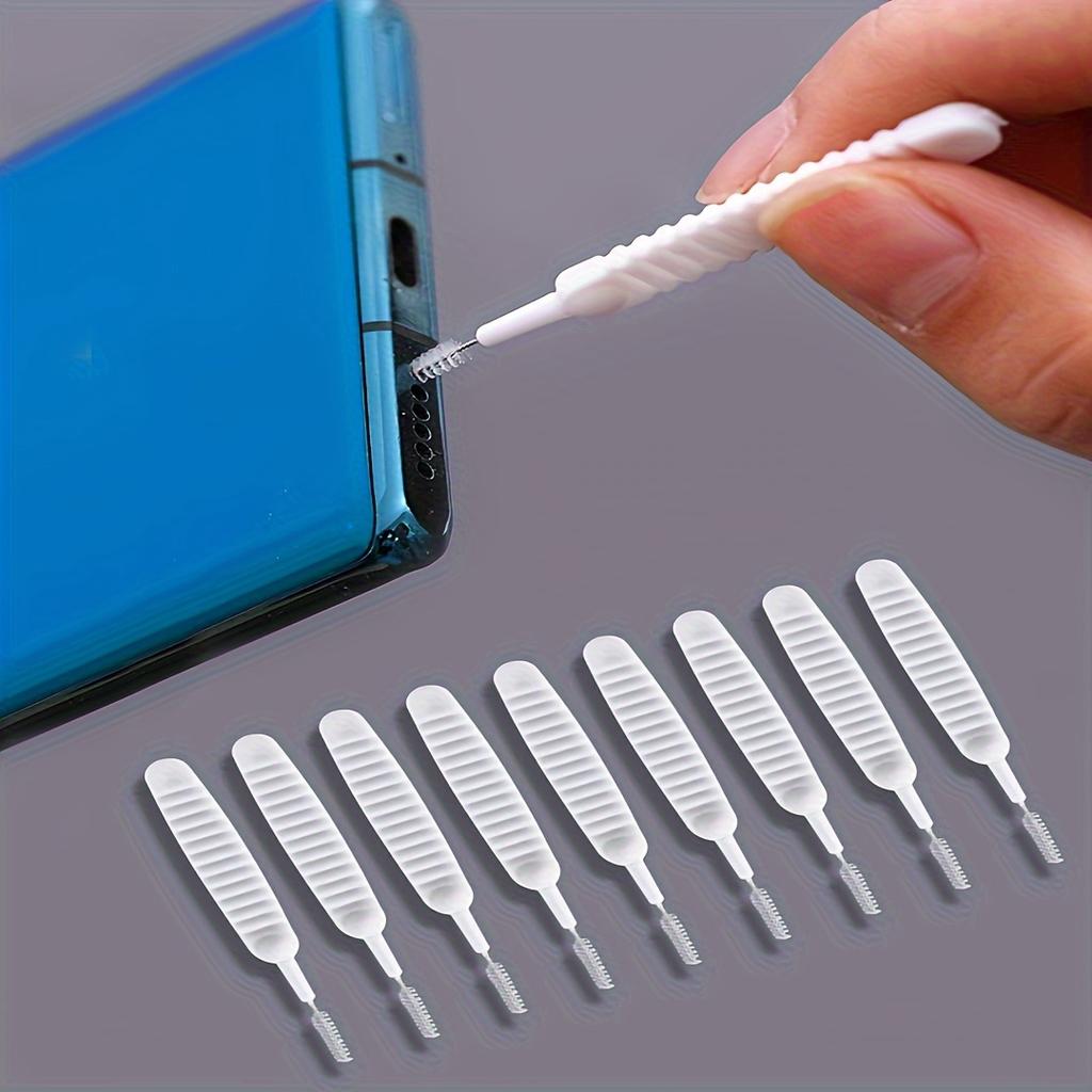 10pcs Multi-Purpose Cleaning Brush Set, Dust Removal Tool Kit for Phone Jacks, Speakers & Shower Holes, Plastic Material, with No Electricity