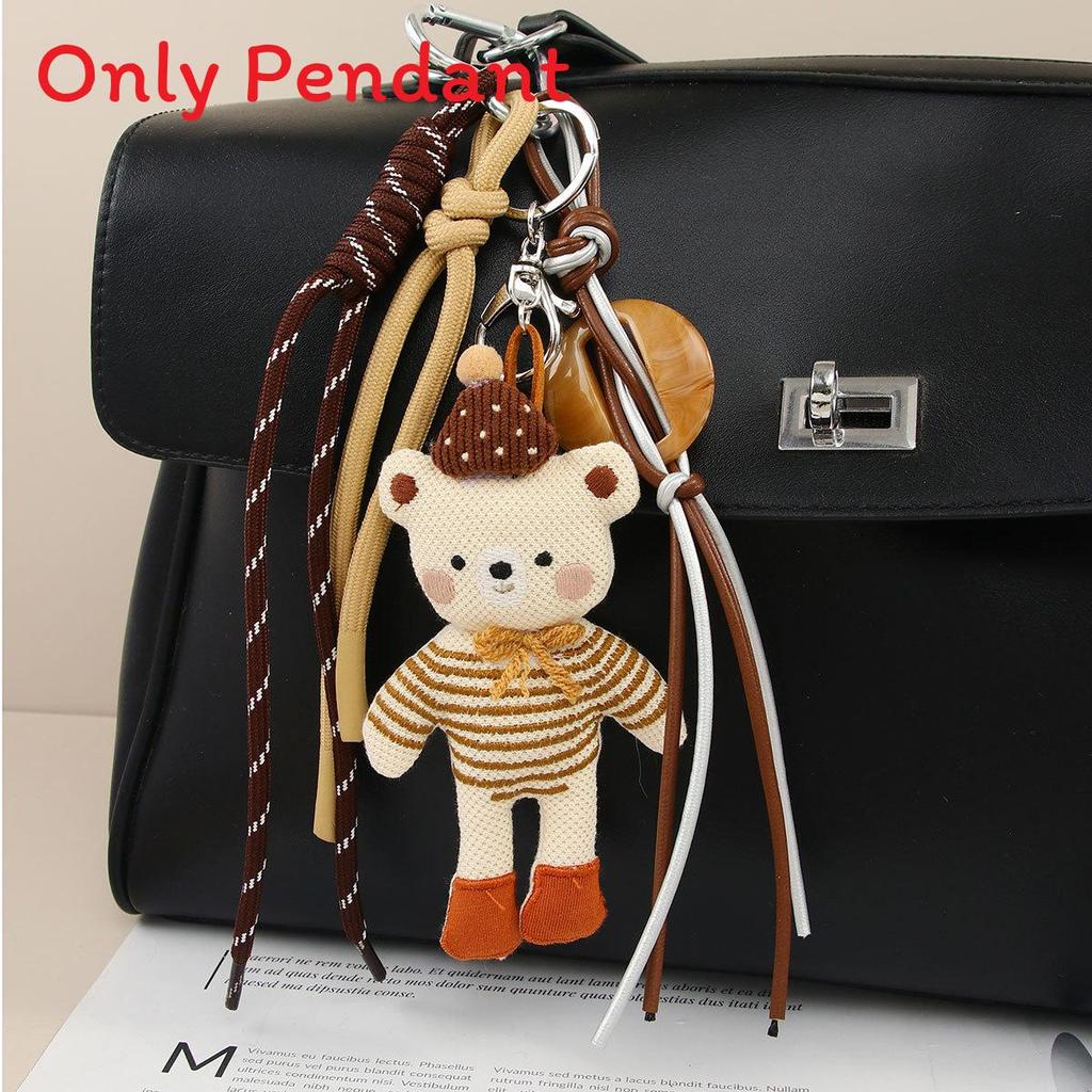 Cute Cartoon Bear Keychain With Mixed Material For Bag And Key Accessory