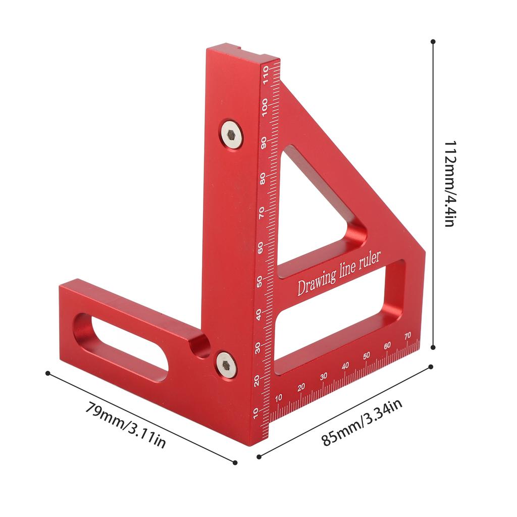 Aluminum Alloy Multi Angle Measuring Ruler Woodworking Square Protractor 45 Degrees  90 Degrees  Miter Triangle Ruler