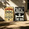 2Pcs Funny Dog Themed Aluminum Signs, Humorous Quote Wall Decor with Dog Sayings. Cute Warning Plaque for Living Room, Garage and Home Decoration