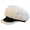 Plush Patchwork Beret Autumn and Winter Retro Fashion Octagonal Hat