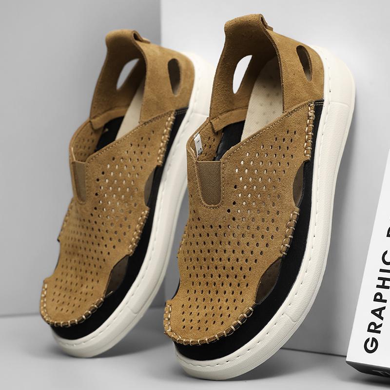 Men's Fashion Leisure Sandals Male Summer Breathable Trendy Casual Shoes Lightweight and Comfortable Wide Toe Shoes