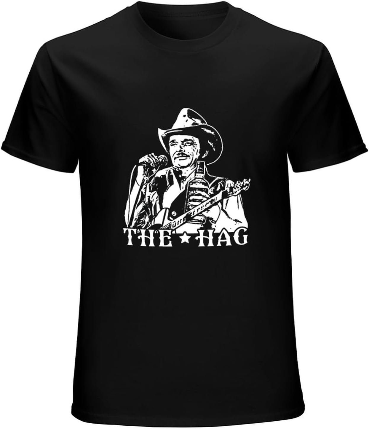 Merle Haggard Hag Vintage Country Music Outlaw Men Concert Band Tee Short-Sleeve T-Shirts Black XXL чёрный