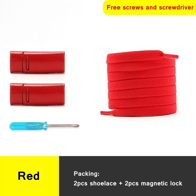 Colorful Magnetic Lock elastic Shoelaces Without ties Elastic Laces Sneaker No Tie Shoe laces Kids Adult Flat Shoelace for Shoes