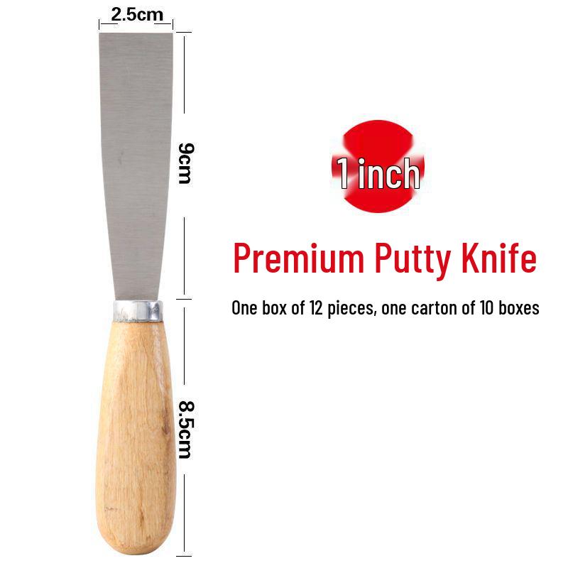 Stainless Steel Putty Knife with Wooden Handle for Scraping and Spreading