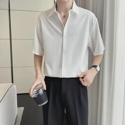 Men's Classic Solid Color Short Sleeve Summer Shirt