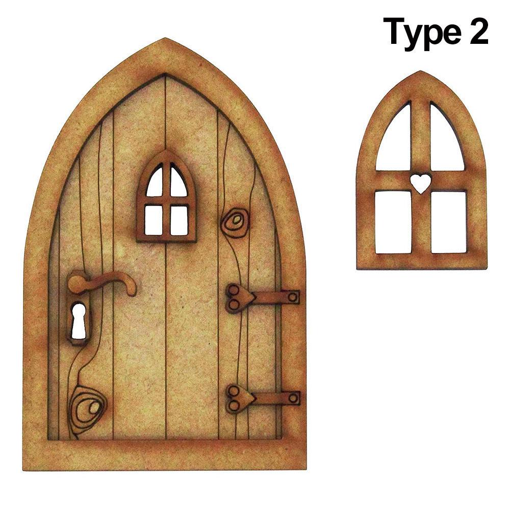 Miniature Fairy Gnome Door Figurines Vintage Wooden Elf Home Fairy Elf Door Kit For Yard Art Garden Tree Sculpture Statues Decor