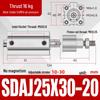 Adjustable Stroke Pneumatic Thin Cylinder - Piston Rod Sizes: 16/20/25/32/40/63