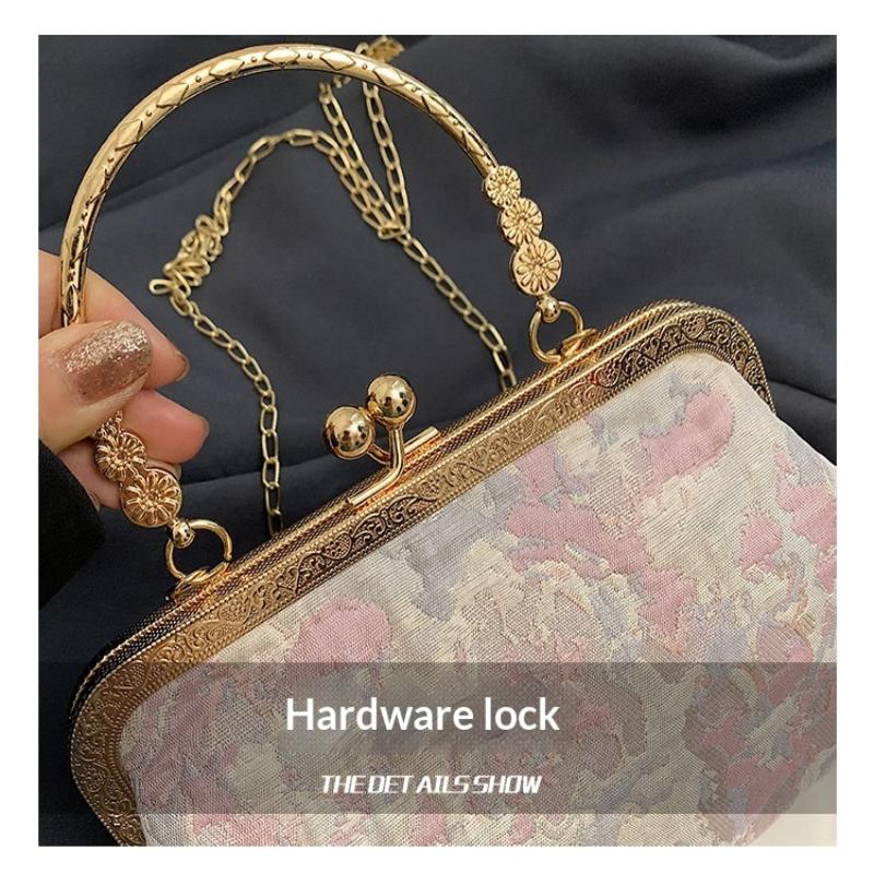 Chinese Style Handbag Embroidery Evening Bag Retro Single Shoulder Crossbody Bag Ladies Shell Bag