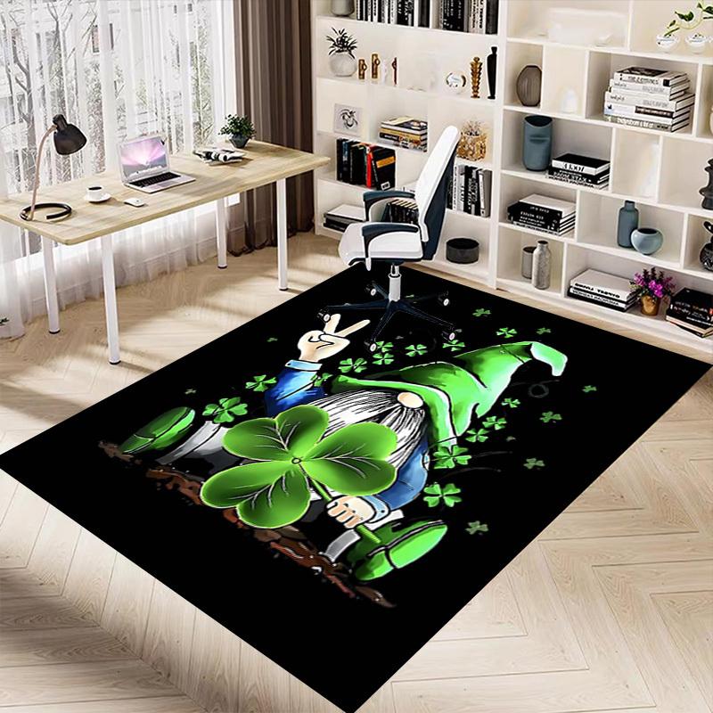 1PC Gnome Shamrock Non-Slip Floor carpet, suitable for Office, bedroomand playrooms. It can also be used as a sofa footrest cover-T105
