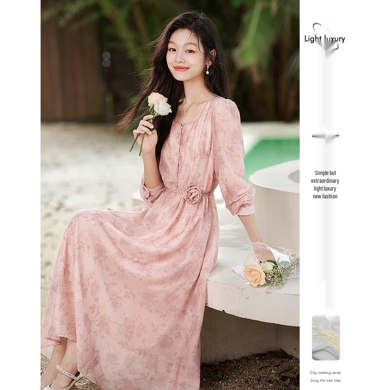 

Elegant Long Sleeve Mid-Length A-Line Dress XL