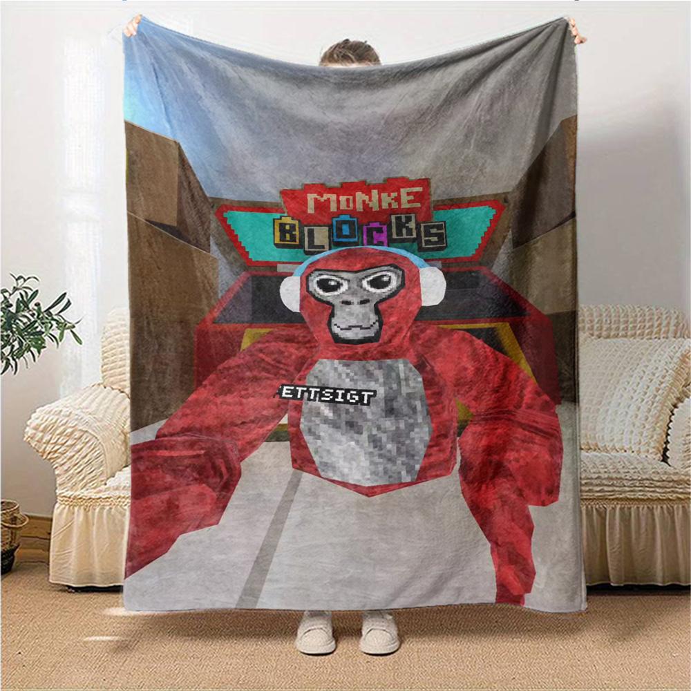 1Pc Gorilla Party Celebration Blanket For Couch Bed Plush Cozy Fuzzy Blanket Super Soft Warm Blankets For Fall And Winter 091896
