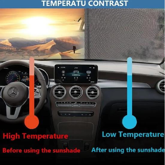 Car Retractable Front Windshield Sun Shade Visor Window Folding Block Cover Summer Protection Heat Insulation SunShade Curtain