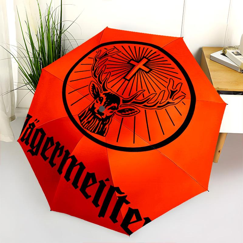 Jägermeister Splash: Kräftig Lebhaft Faltbarer Regenschirm Langlebig Geeignet für alle Jahreszeiten Dreifach faltbar Reise Sonnenschirm