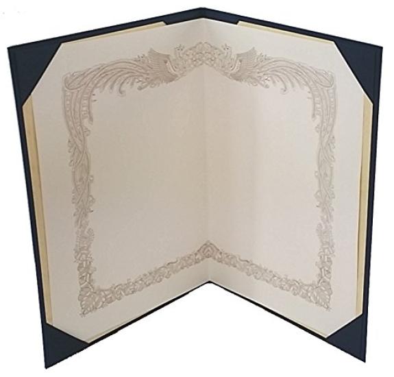 Mino Shokai Certificate Navy No Pad 2 File, Cloth, Blue, (A4, Sheets, 9272-08)