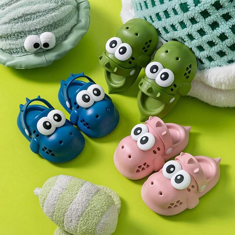 Children's Dinosaur Sandals Outdoor Anti-slip Wear-Resistant Indoor Home Slippers Boys Girls‘ Garden Shoes Summer