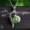 925 Silver Inlaid Antique Jade Pendant Cheongsam Hanfu Jewelry Heart-shaped Egg Surface Hetian Jasper Pendant 2026