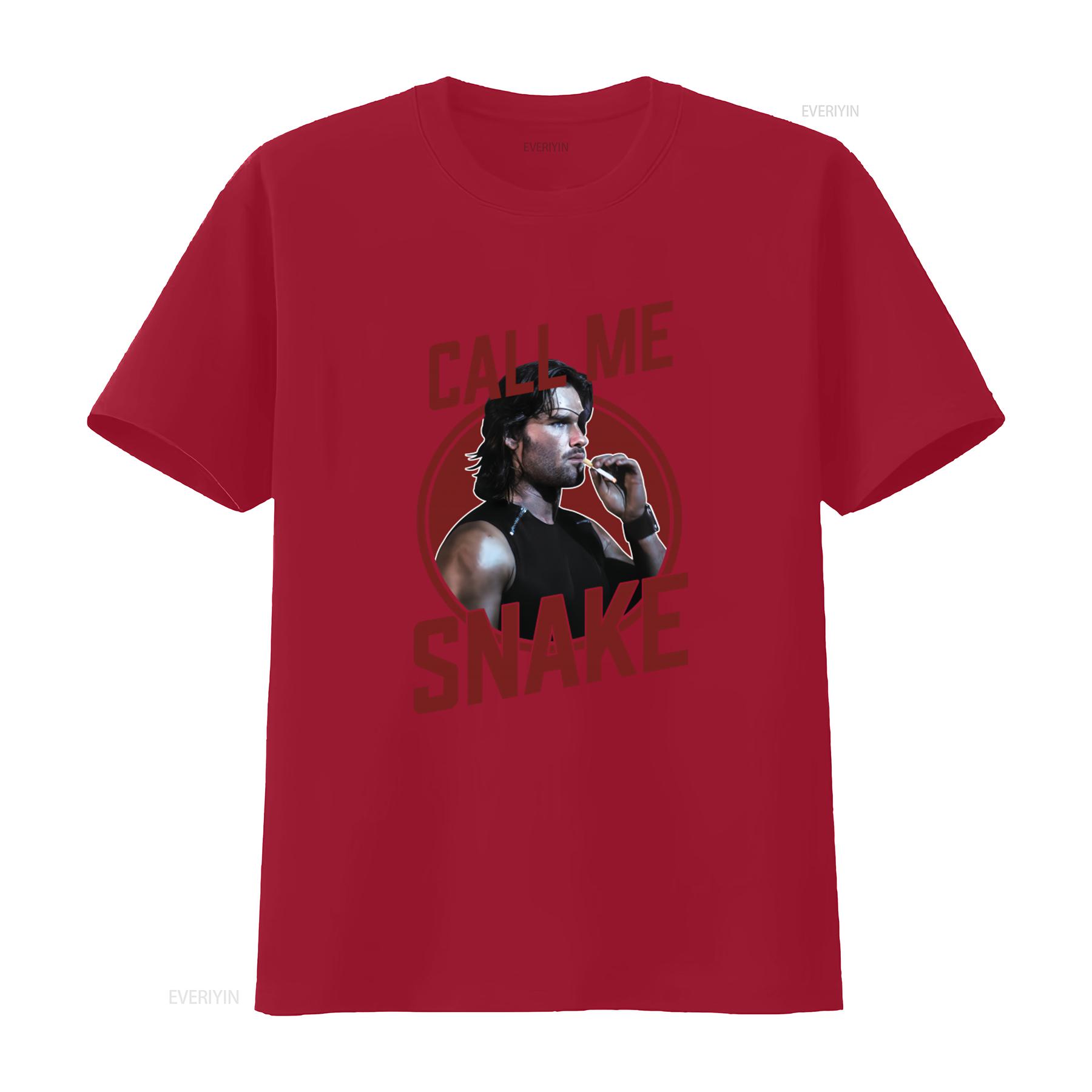 Call Me Snake Escape From New York T Shirt Stylish and Trendy for Men vintage Washed Casual Slightly designer clothes Stretched S