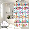 Cute Owl Shower Curtain Colorful Cartoon Owls Bathroom Decor Waterproof Bath Curtain Fun Animal Print Shower Curtains for Kids