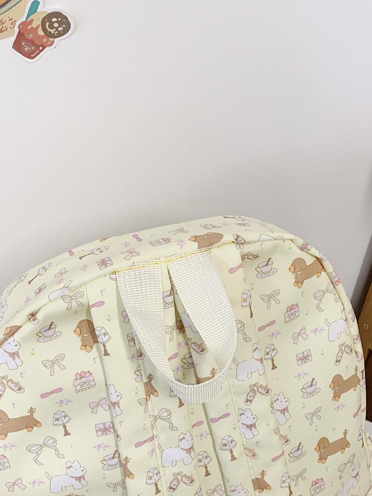 Versatile Floral Dachshund Backpack for Girls, Middle & College Students