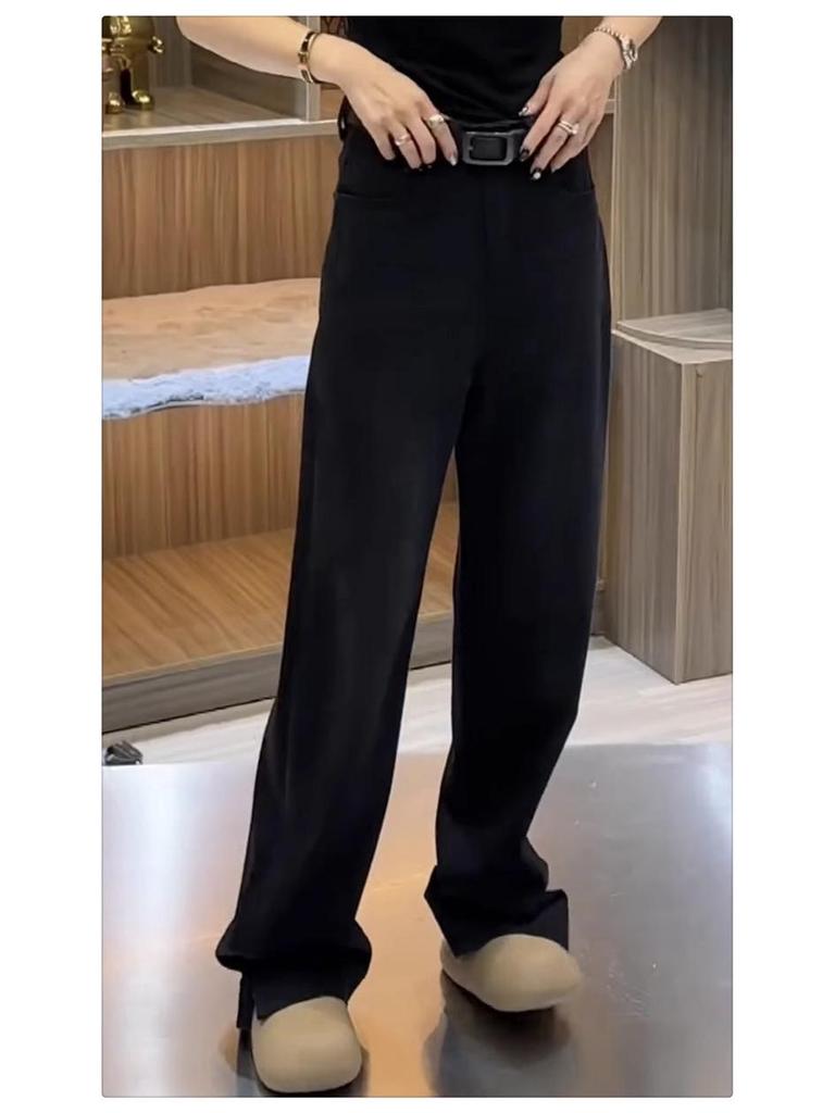 2025 Women's High Waist Retro Micro Flare Wide Leg Jeans - Plus Size, Slimming, Loose, Floor-Length for Spring/Autumn